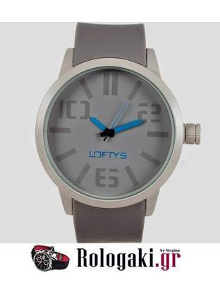 Lofty's Ανδρικό Ρολόι με Γκρι Καουτσούκ Λουράκι Y3347