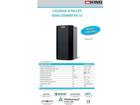 King Compatte 15 15kW Λέβητας Pellet με Καυστήρα 12897kcal/h