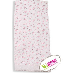 Minene Κουβέρτα Αγκαλιάς Fleece 75x100 Λευκό Ροζ