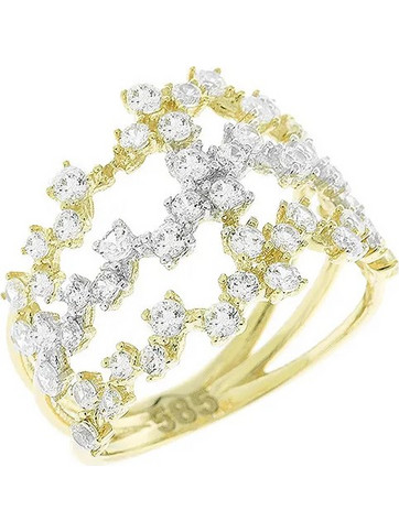 Million diamonds Γυναικείο Δαχτυλίδι Σειρέ Μισόβερο από Χρυσό 14K με Διαμάντι RZ5653