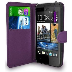 Δερμάτινη Θήκη/Πορτοφόλι για HTC Desire 700 Dual Sim Μωβ (OEM)