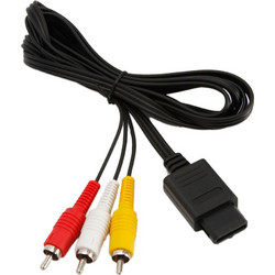 AV TV CABLE RCA 2X AUDIO 1X VIDEO GAMECUBE NINTENDO 64 (SNES/GC/N64)