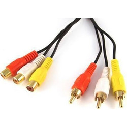LANCOM AV240-33NMF-3 3 X RCA MALE TO 3 X RCA FEMALE 3m CABLE GOLD AUDIO/VIDEO/AV R013