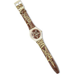 Swatch Mariachi Γυναικείο Ρολόι με Καφέ Λουράκι GW115