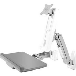 RaidSonic Icy Box Wall mount for a display size up to 24-inch (61 cm) with additional mouse and keybord workspace, White (IB-MS600-W)