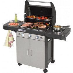Campingaz 3 Series Classic LS Plus Inox Ψησταριά Υγραερίου με 3 Εστίες και Πλαϊνό Μάτι 9.6kW Επιφάνειας 61x45cm 10-01445