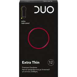 DUO Extra Thin Προφυλακτικά Λεπτά με Λιπαντικό 12τμχ