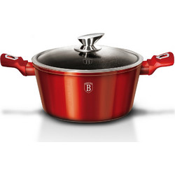 Berlinger Haus Metallic Line BH-1257N Burgundy Κατσαρόλα Αλουμινίου Επίστρωση Μαρμάρου 24cm