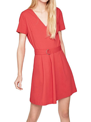 Pepe Jeans Aina Mini Καλοκαιρινό Καθημερινό Φόρεμα Κόκκινο PL952463-240