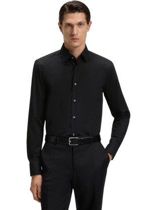 Hugo Boss Ανδρικό Πουκάμισο Βαμβακερό Μακρυμάνικο Slim Fit Μαύρο 50469345-001
