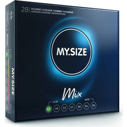 My.Size Mix 47mm Προφυλακτικά με Γεύσεις & Λιπαντικό 28τμχ