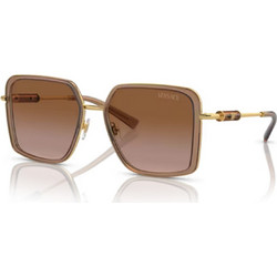 Versace VE2261 100213 Γυναικεία Γυαλιά Ηλίου Πεταλούδα Μεταλλικά Χρυσά με Καφέ Polarized Φακό