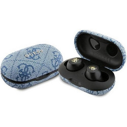 Guess 4G PU Metal Logo Ακουστικά Bluetooth In Ear Ανθεκτικά στο Νερό Blue