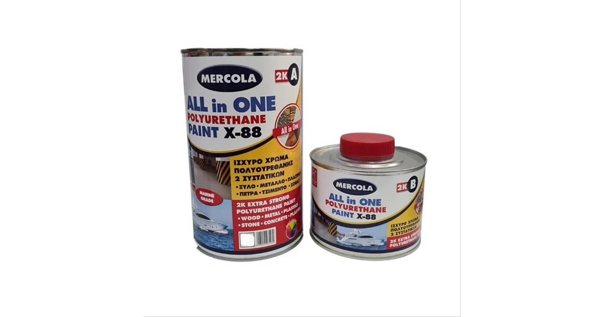 Mercola All in One Polyurethane Paint Τσιμεντόχρωμα Λευκό 1lt