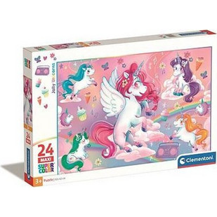 Παιδικό Puzzle Clementoni Maxi Super Color Jolly Unicorns 24 Κομμάτια