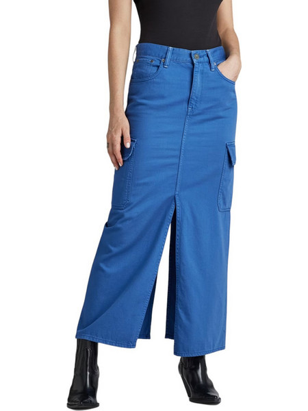 G-Star RAW Μακριά Φούστα Υφασμάτινη Ψηλόμεση Cargo Royal Blue D24386-D551-G336