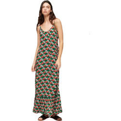 Superdry Maxi Καλοκαιρινό Βραδινό Φόρεμα Χακί W8011637-38L