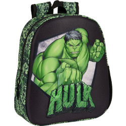 Safta 3D Hulk Σχολική Τσάντα Πλάτης Δημοτικού Μαύρη Πράσινη 622466890
