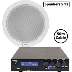 Adastra 12x EC56V+UM90 Set Παθητικό Ηχείο Οροφής 6W με Bluetooth Λευκό
