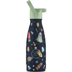 Cool Bottles Διάστημα Παιδικό Παγούρι Θερμός Ανοξείδωτο BPA Free με Καλαμάκι Μπλε 260ml