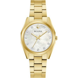 Bulova Surveyor Γυναικείο Ρολόι με Χρυσό Μεταλλικό Μπρασελέ 97P172