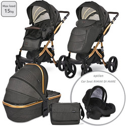 Lorelli Rimini Premium Καρότσι Μωρού 3 σε 1 Black Jasper