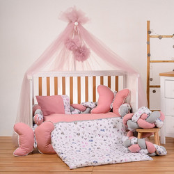 Abo Flowers & Butterflies Σετ Κούνιας White/Pink 9τμχ