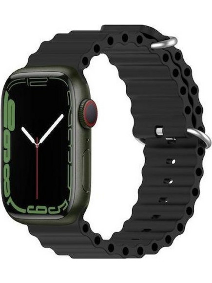 Ocean Wave Λουράκι Σιλικόνης Black (Apple Watch 42 / 44 / 45mm)