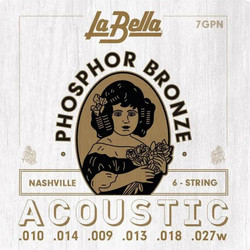 La Bella 7GPN Σετ 6 Χορδές Ακουστικής Κιθάρας Phosphor Bronze 10-27"