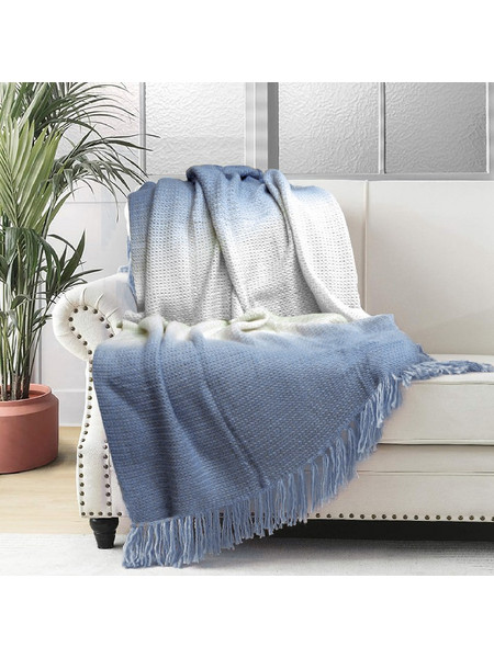 Gosmart Home Ριχτάρι Πολυθρόνας 125x150 Μπλε Ραφ-Λευκό 0400340