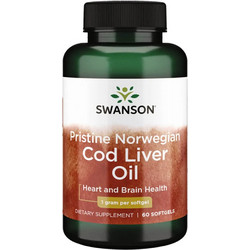 Swanson Pristine Norwegian Cod Liver Oil Μουρουνέλαιο 60 Μαλακές Κάψουλες