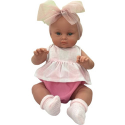 Magic Baby Alicia με Φούξια Λευκό Ρούχο & Φιόγκο