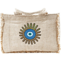 Verde Υφασμάτινη Τσάντα Θαλάσσης Ώμου Μπεζ 31x44cm 14-0223