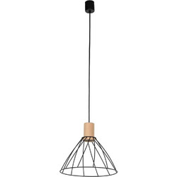 TK Lighting Modesto Κρεμαστό Φωτιστικό Οροφής Πλέγμα Μονόφωτο Μαύρο 10156