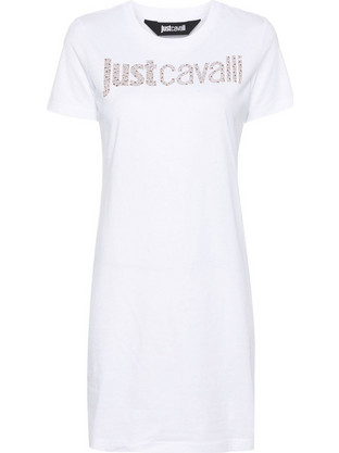 Just Cavalli Mini Καλοκαιρινό Καθημερινό Μπλουζοφόρεμα Λευκό 76PAOE04CJ110