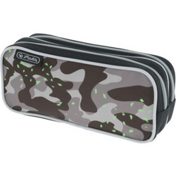Herlitz Camo Κασετίνα Βαρελάκι με 2 Θήκες Γκρι 50046447-D