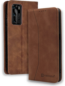 Bodycell Pu Leather Book Brown (Huawei P40 Pro)