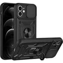 Bodycell Armor Slide Ring Holder Back Cover Black (iPhone 12)
