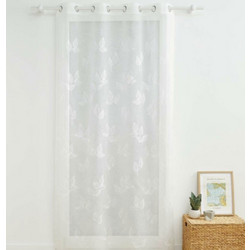 Kipper Κουρτίνα Παραθύρου Floral με Τρουκς 140x280 Berry Λευκή