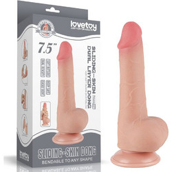 Lovetoy Sliding-Skin 7.5" Dual Layer Dong II Ρεαλιστικό Dildo με Βεντούζα & Όρχεις 19.5cm Flesh
