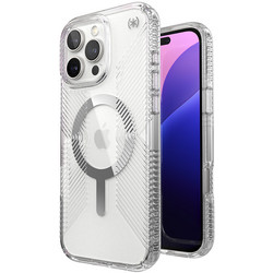 Speck Presidio Perfect-Clear Grip MagSafe Back Cover Clear / Chrome Finish / Serene Silver (iPhone 16 Pro Max)