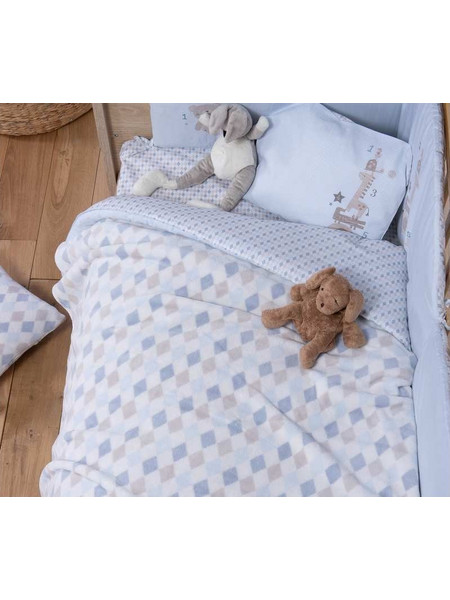 Nef-Nef Sweet Rhobus Κουβέρτα Κούνιας Fleece 110x150 Γαλάζια