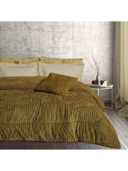 Das Home Κουβερτοπάπλωμα Μονό Hollowfiber 160x220 Sherpa 1180 Olive
