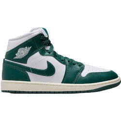 Jordan Air 1 Mid Γυναικεία Sneakers Μποτάκια Λευκά Κυπαρισσί BQ6472-133