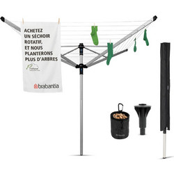 Brabantia Lift-Matic Advance Πτυσσόμενη Απλώστρα Ρούχων Δαπέδου Κήπου Μεταλλική με Μήκος Απλώματος 60m