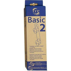 Tarres Basic 2 Βιδωτή Απλώστρα Ρούχων Τοίχου Μεταλλική 25x5x5cm