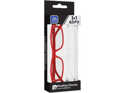 EyeLead E224 & E223 Γυαλιά Πρεσβυωπίας +1.50 Κοκάλινα Κόκκινα Διαφανή