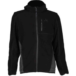 Apu Ανδρική Ζακέτα Fleece με Κουκούλα και Φερμουάρ Μαύρη 80520