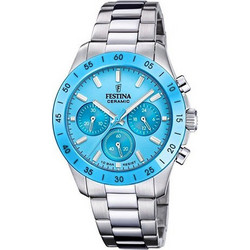 Festina Γυναικείο Ρολόι Χρονογράφος με Ασημί Μεταλλικό Μπρασελέ F20693/3
