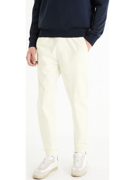 Celio Ανδρικό Παντελόνι Joggers Ελαστικό Κανονική Εφαρμογή Μπεζ FOPLANE